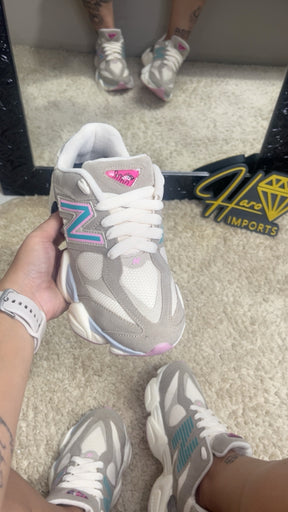 Tênis NB 9060 Cinza/Rosa/Azul